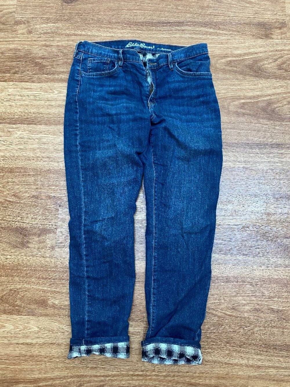 Eddie Bauer Flannel Lined Boyfriend Jeans